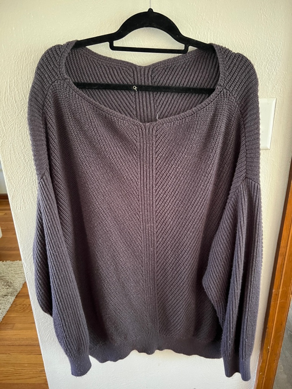 Women's Oversized Knit Sweater - Charcoal Gray